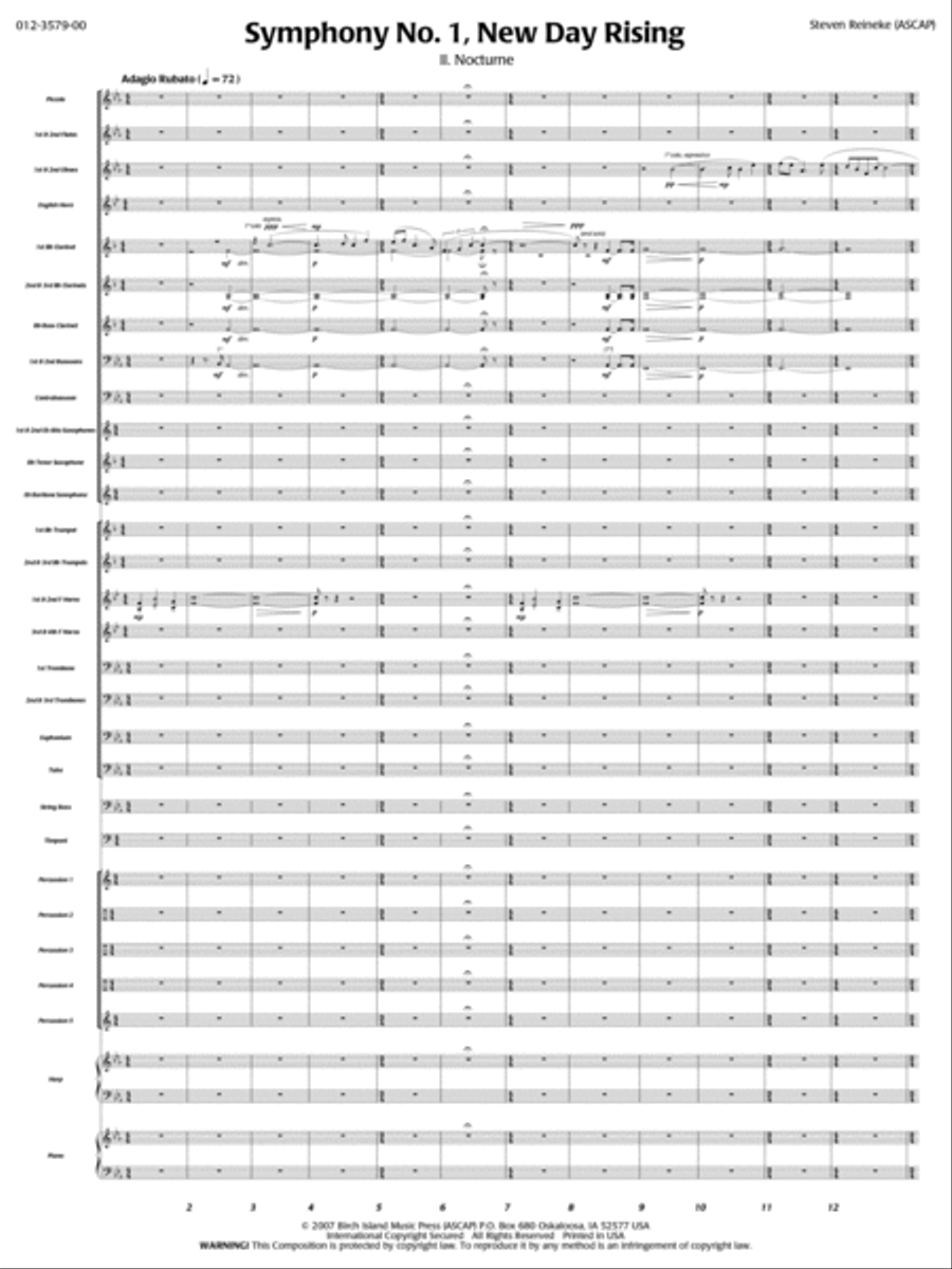 Nocturne (Symphony 1, New Day Rising, Mvt. II) Concert Band scores gallery preview page 2