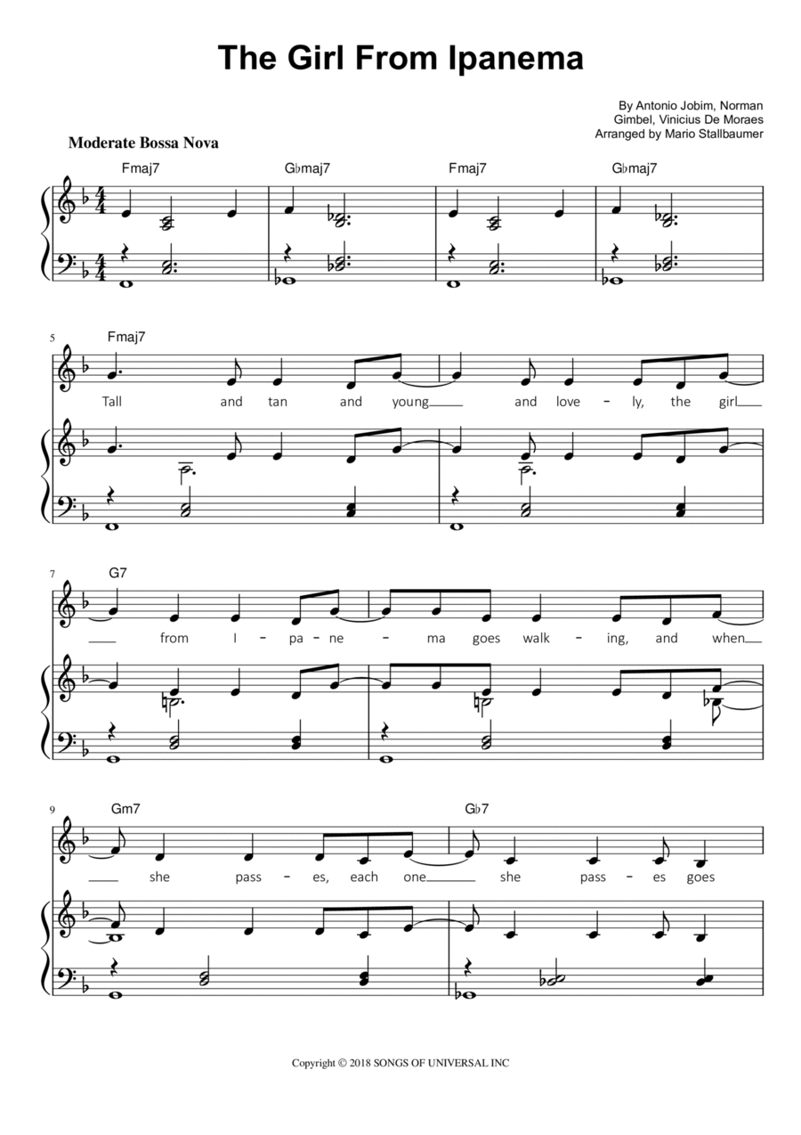 The Girl From Ipanema (garôta De Ipanema) Voice scores gallery preview page 1