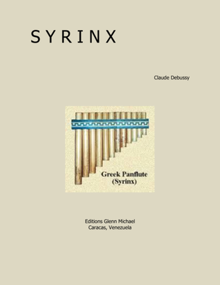 Book cover for Syrinx for Solo Flute