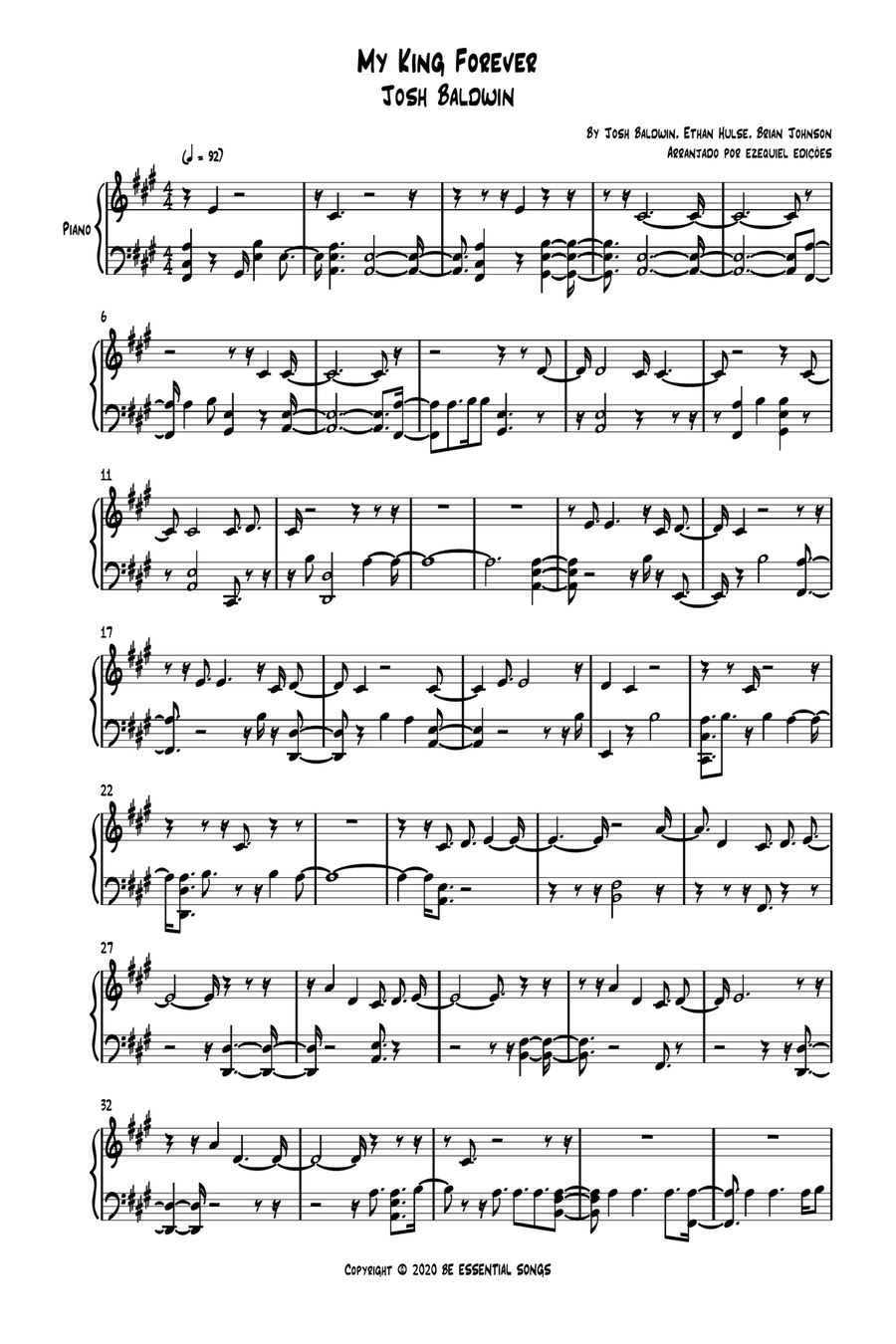 My King Forever Piano Solo scores gallery preview page 1