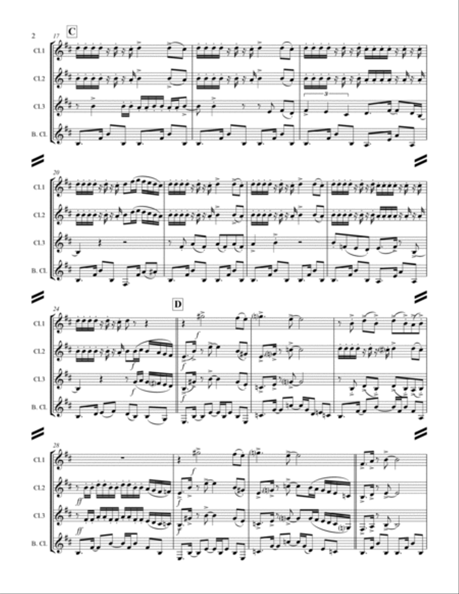 Smoke On The Water Woodwind Quartet scores gallery preview page 3