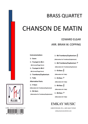 Book cover for CHANSON DE MATIN – BRASS QUARTET