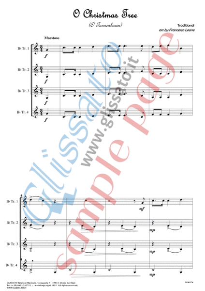 10 Easy Christmas Tunes - Trumpet Quartet (score ) image number null