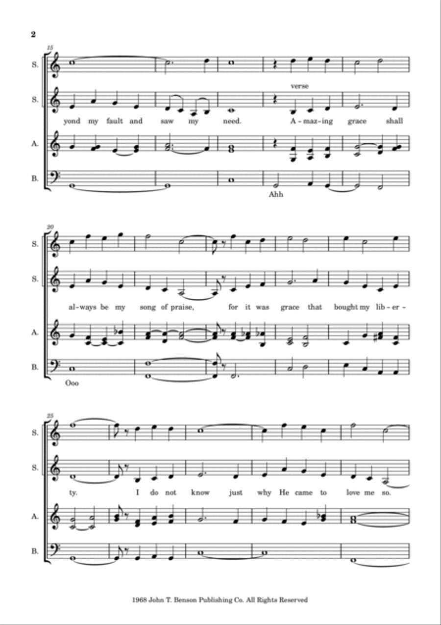 He Looked Beyond My Fault And Saw My Need 3-Part scores gallery preview page 2