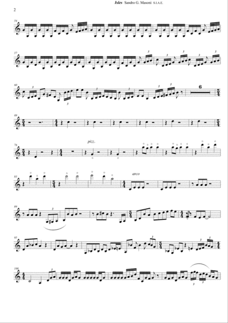 Isles (Violin II part) String Quartet scores gallery preview page 2