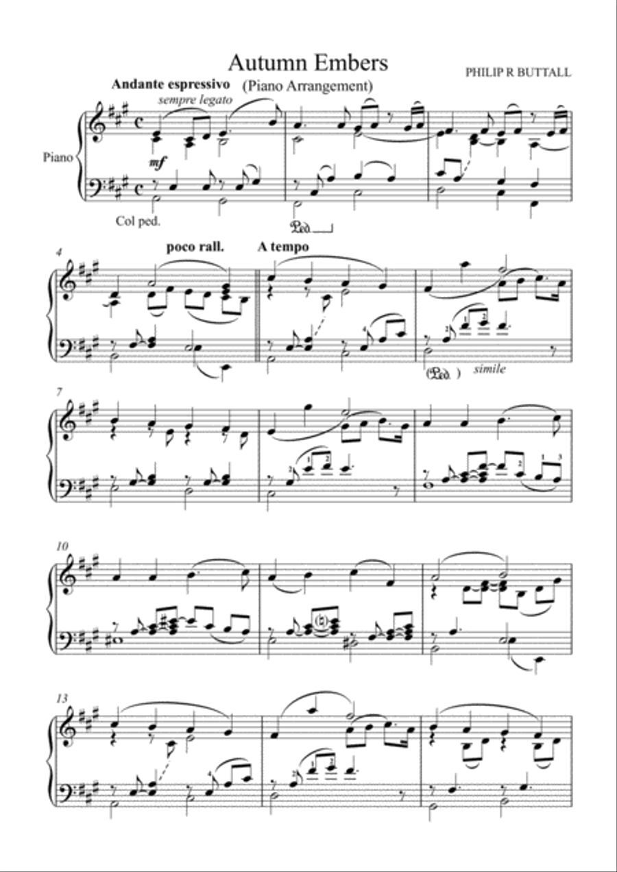 Autumn Embers (Piano Solo) Piano Solo scores gallery preview page 2