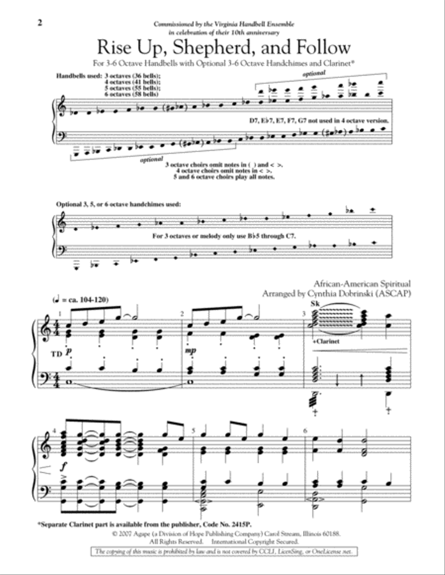 Rise Up, Shepherd, and Follow 5-Octaves scores gallery preview page 2
