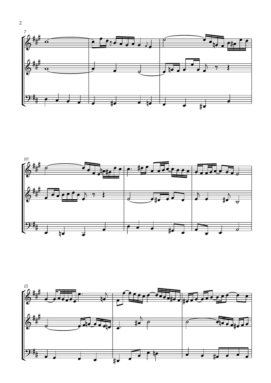 Johann Sebastian Bach - Air on the G String (for 2 French Horns and Bassoon) Small Ensemble scores gallery preview page 2