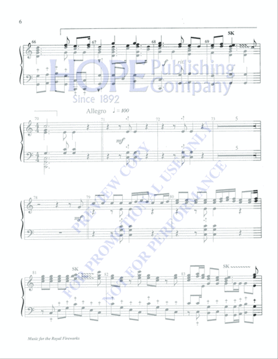 Music for the Royal Fireworks 5-Octaves scores gallery preview page 6