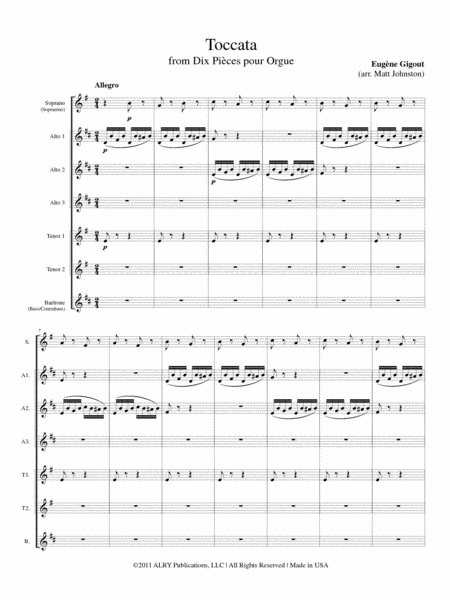 Toccata from ‘Ten Pieces for Organ’ for Saxophone Choir