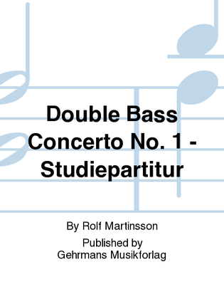 Book cover for Double Bass Concerto No. 1 - Studiepartitur