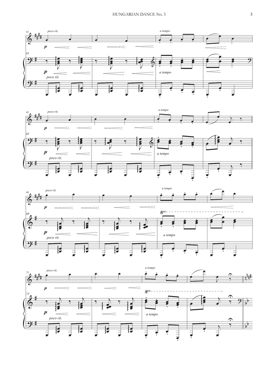 Hungarian Dance No. 5 for Alto Saxophone and Piano Alto Saxophone scores gallery preview page 5