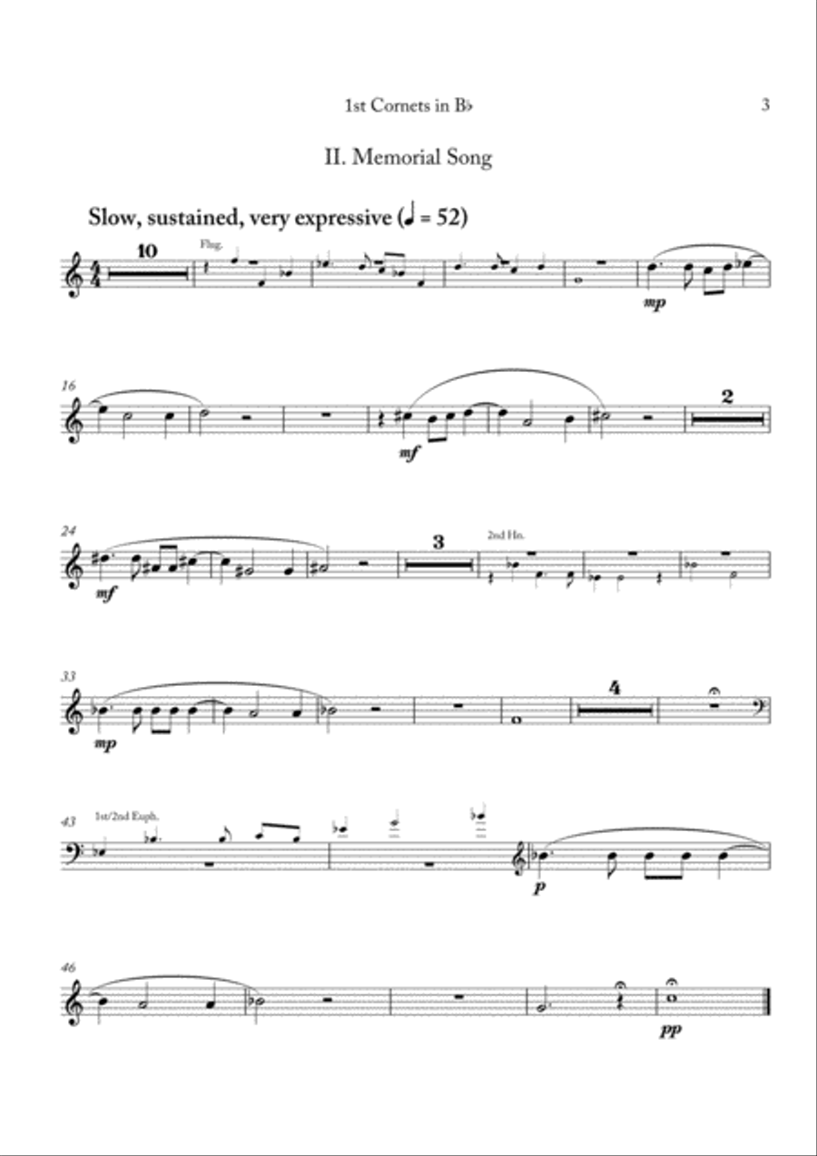 Carson Cooman: Pittsburgh Rhapsody (2008) for brass band, 1st Bb cornet part Brass Band scores gallery preview page 3