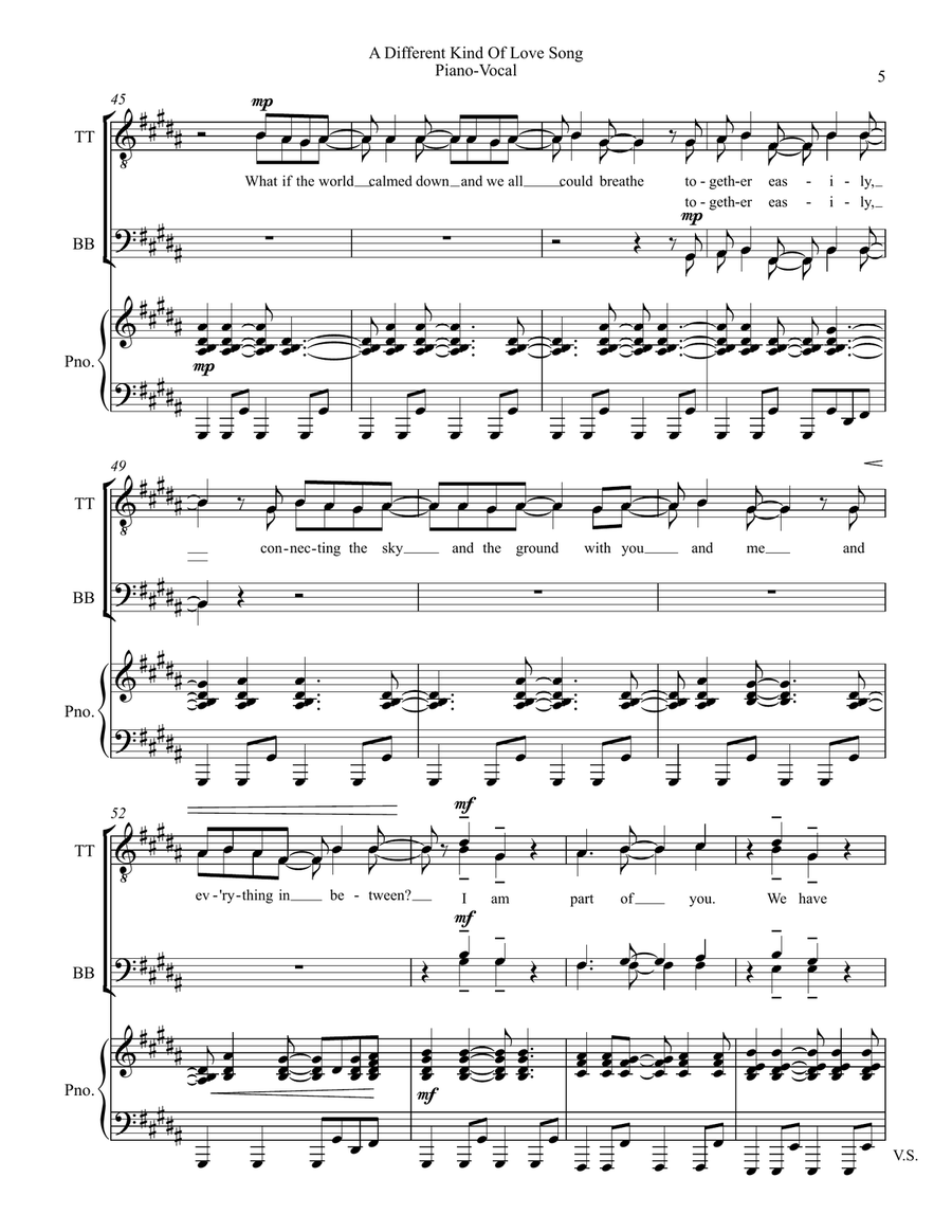 A Different Kind Of Lovesong TTBB scores gallery preview page 5