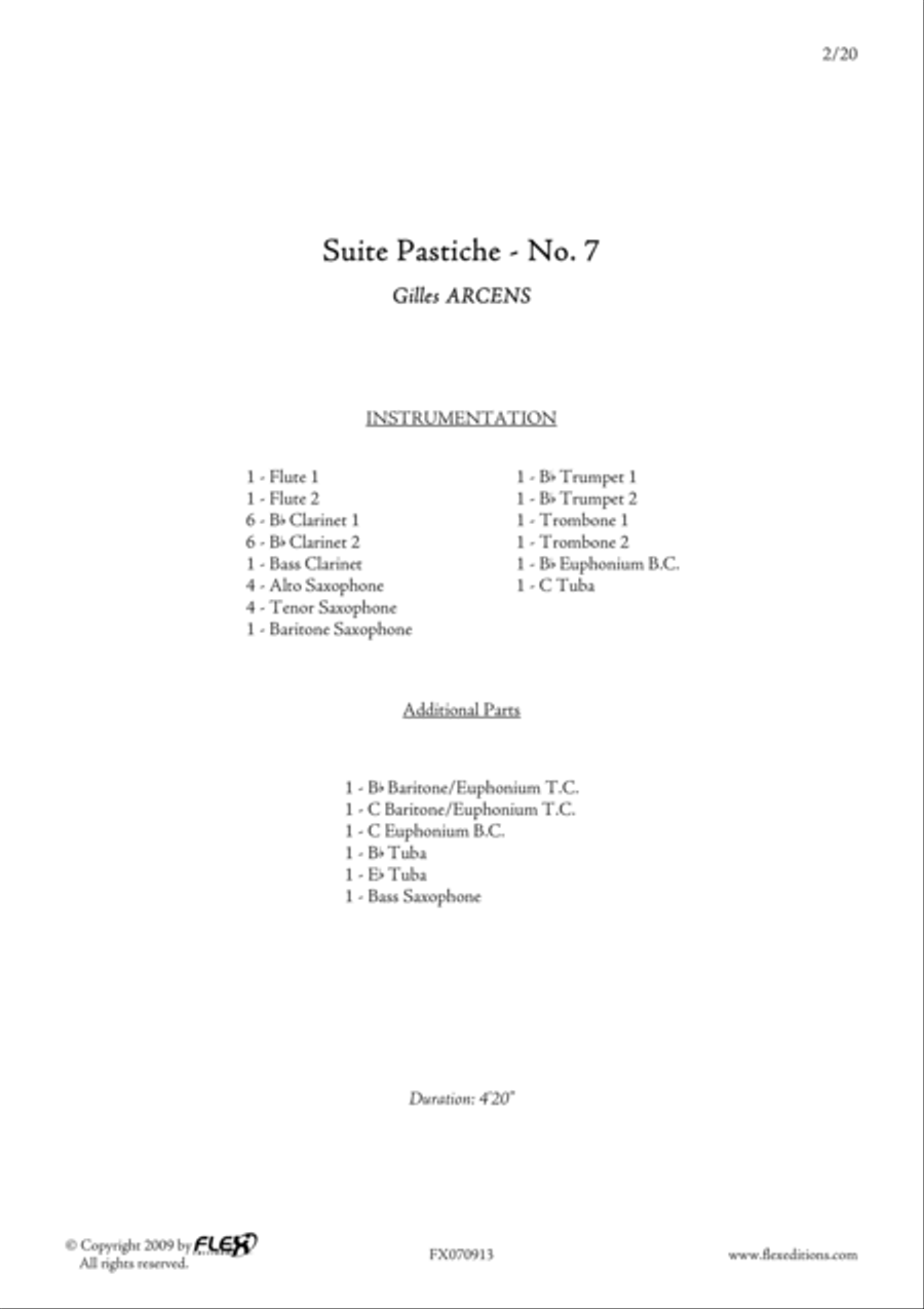 Suite Pastiche: No. 7 Concert Band scores gallery preview page 2