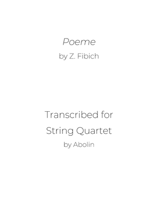 Book cover for Fibich: Poeme - String Quartet