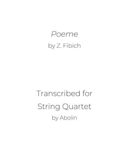 Fibich: Poeme - String Quartet image number null