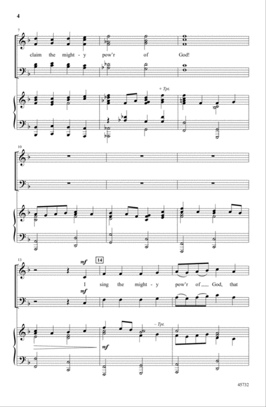 Proclaim the Mighty Power of God! 4-Part scores gallery preview page 4