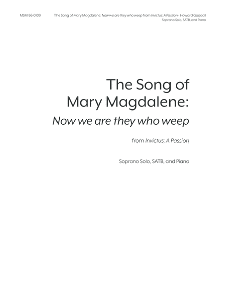 The Song of Mary Magdalene: Now we are they who weep from Invictus: A Passion 4-Part scores gallery preview page 2