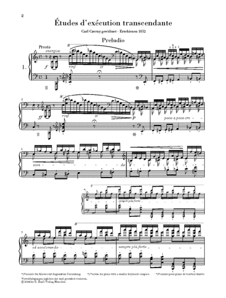 Transcendental Studies by Franz Liszt Piano Method - Sheet Music