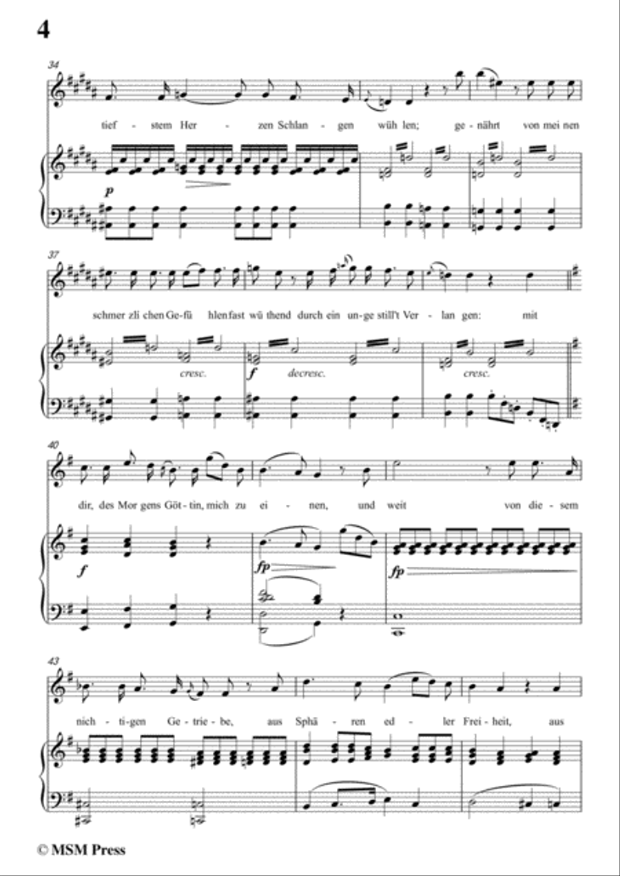 Schubert-Memnon,in G Major,Op.6,for Voice and Piano Voice Solo scores gallery preview page 6