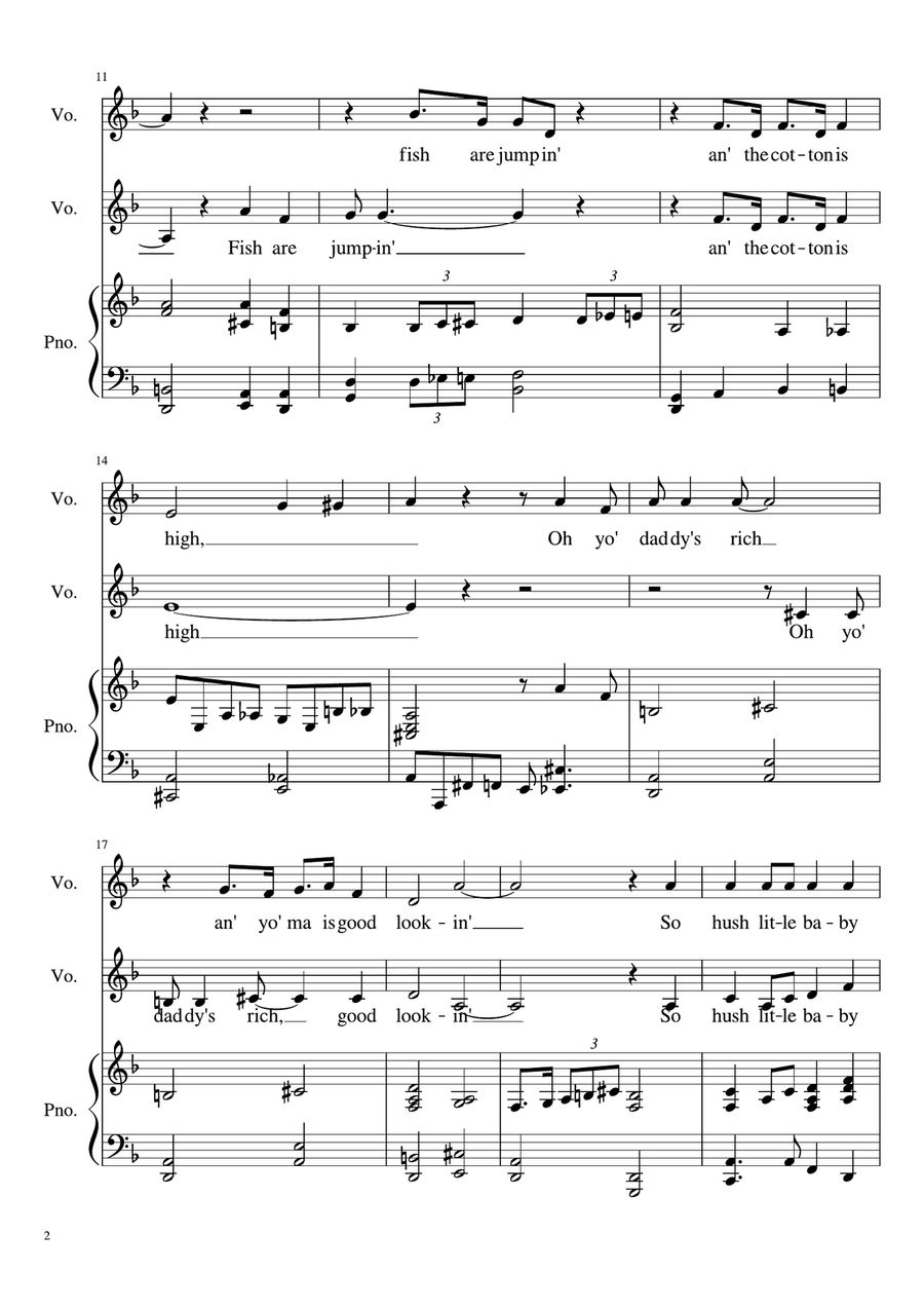 Summertime Vocal Duet scores gallery preview page 2