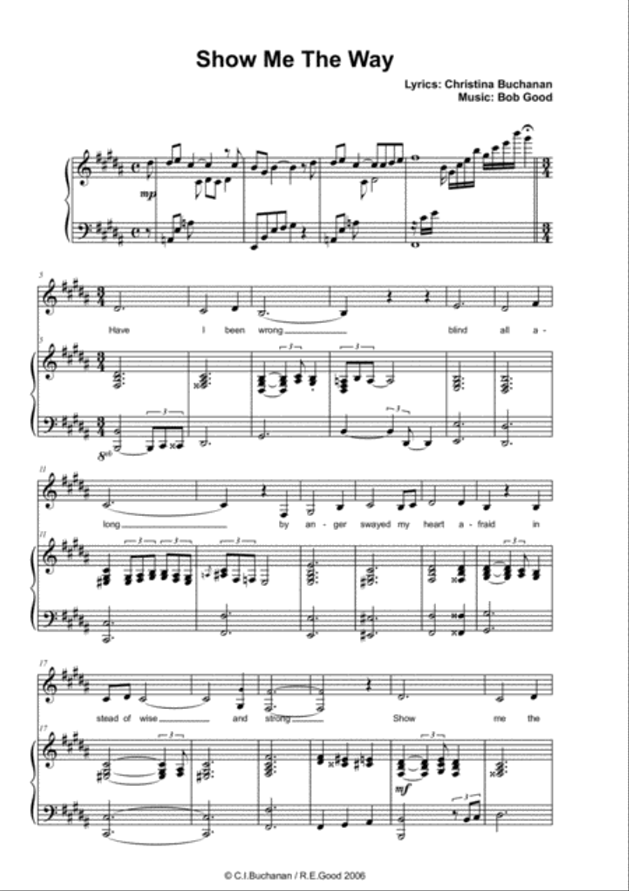 Show Me The Way Voice scores gallery preview page 1