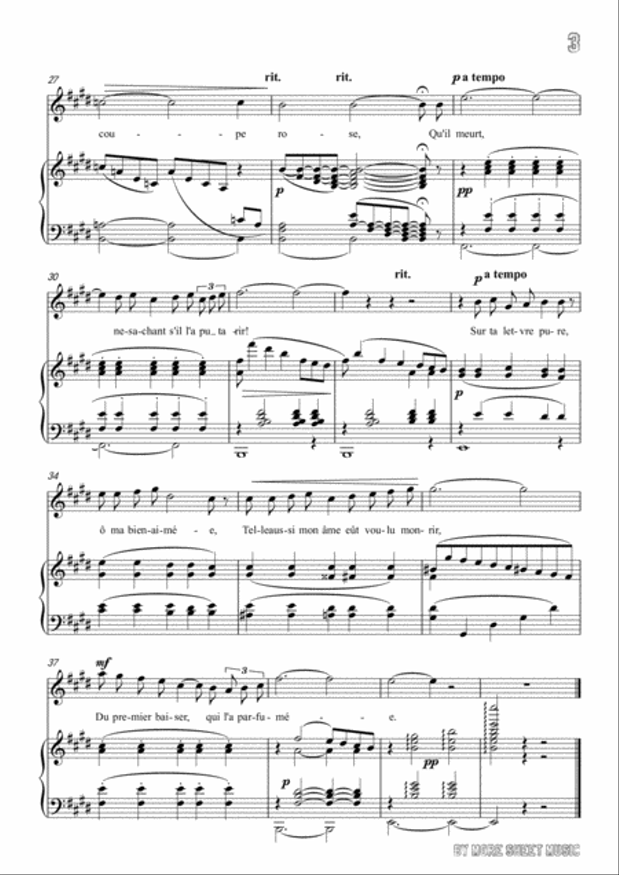 Chausson-Le colibri in E Major,for voice and piano Voice Solo scores gallery preview page 5