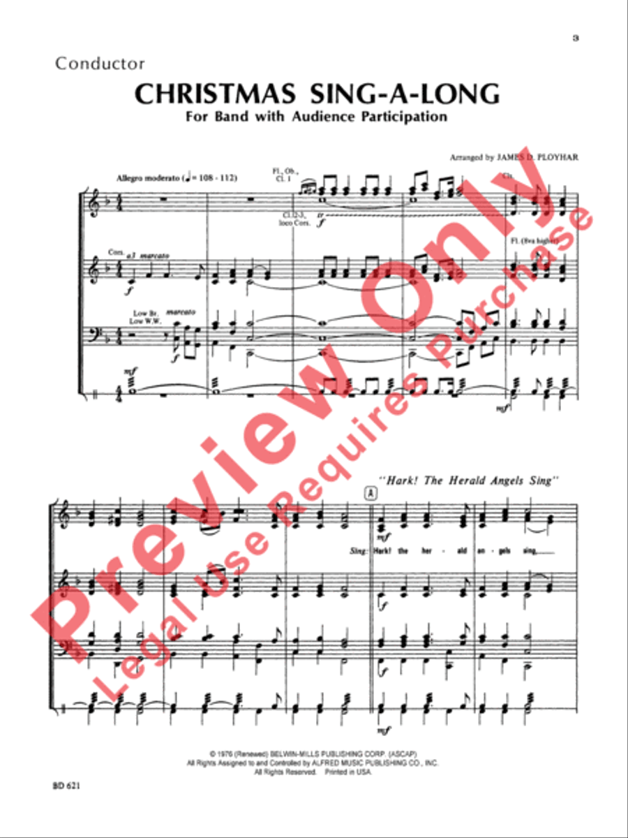 Christmas Sing-a-Long (for Band with Audience Participation) Concert Band scores gallery preview page 4