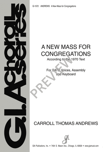 A New Mass for Congregations - SATB edition