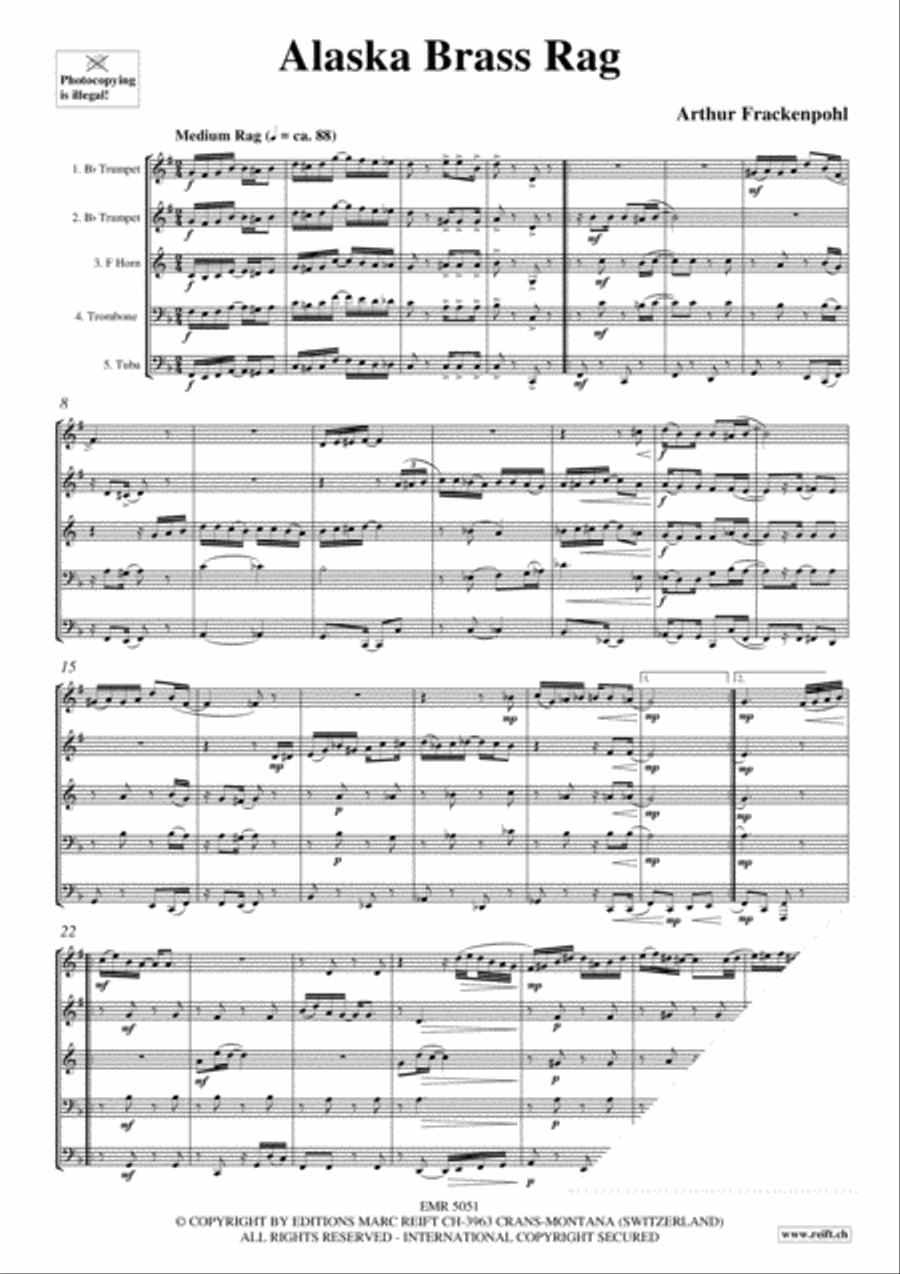 Alaska Brass Rag Brass Quintet scores gallery preview page 3
