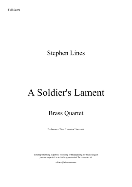 A Soldier's Lament - brass quartet image number null
