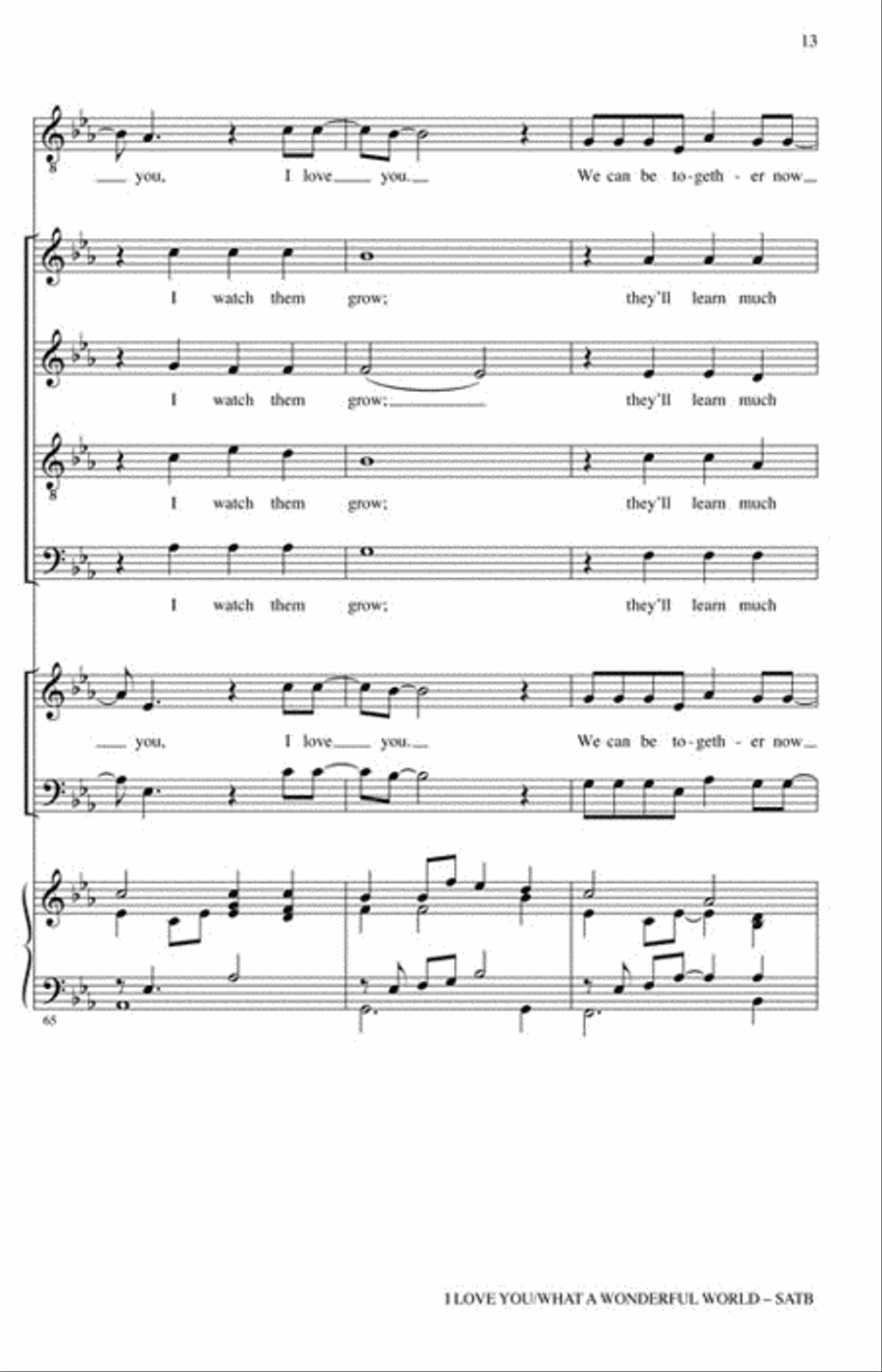 I Love You/What a Wonderful World Divisi scores gallery preview page 6