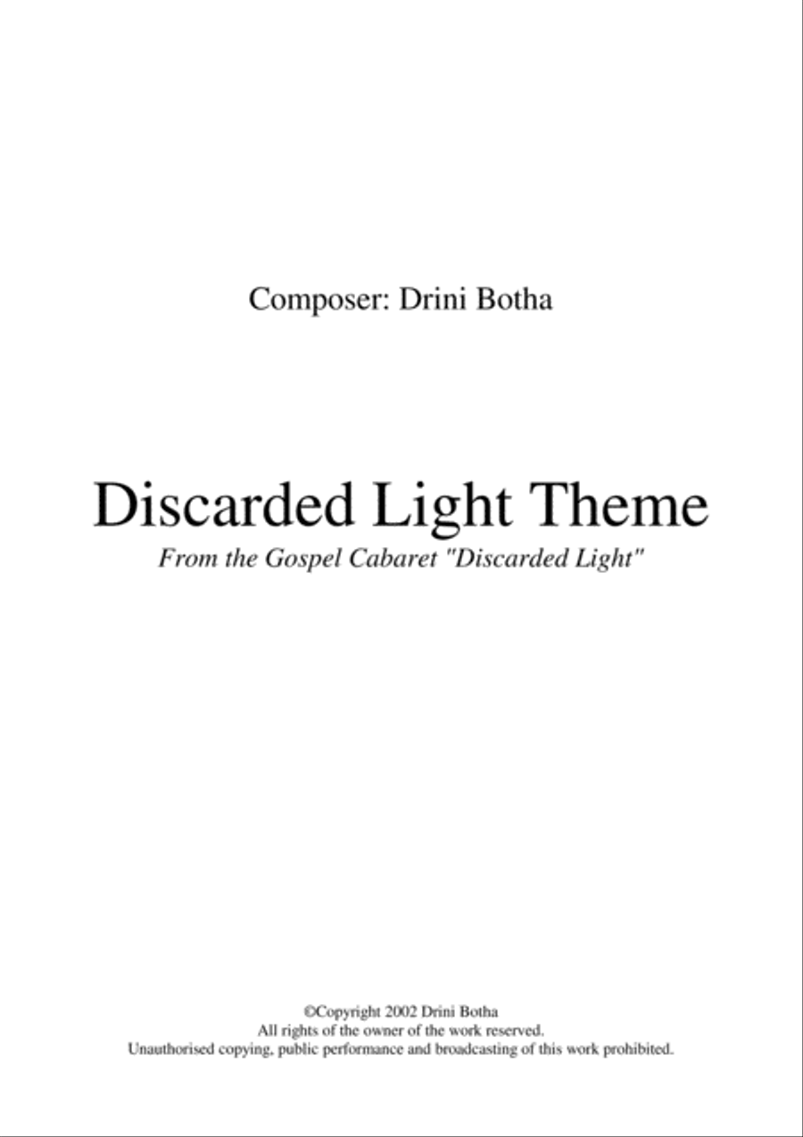 Discarded Light Theme Discarded Light Theme Piano Solo scores gallery preview page 1