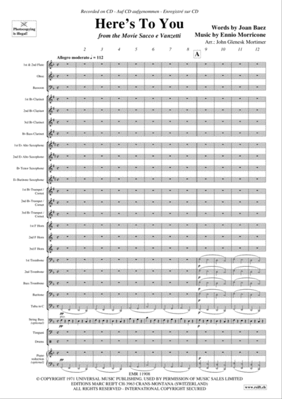 Here's To You Concert Band scores gallery preview page 4