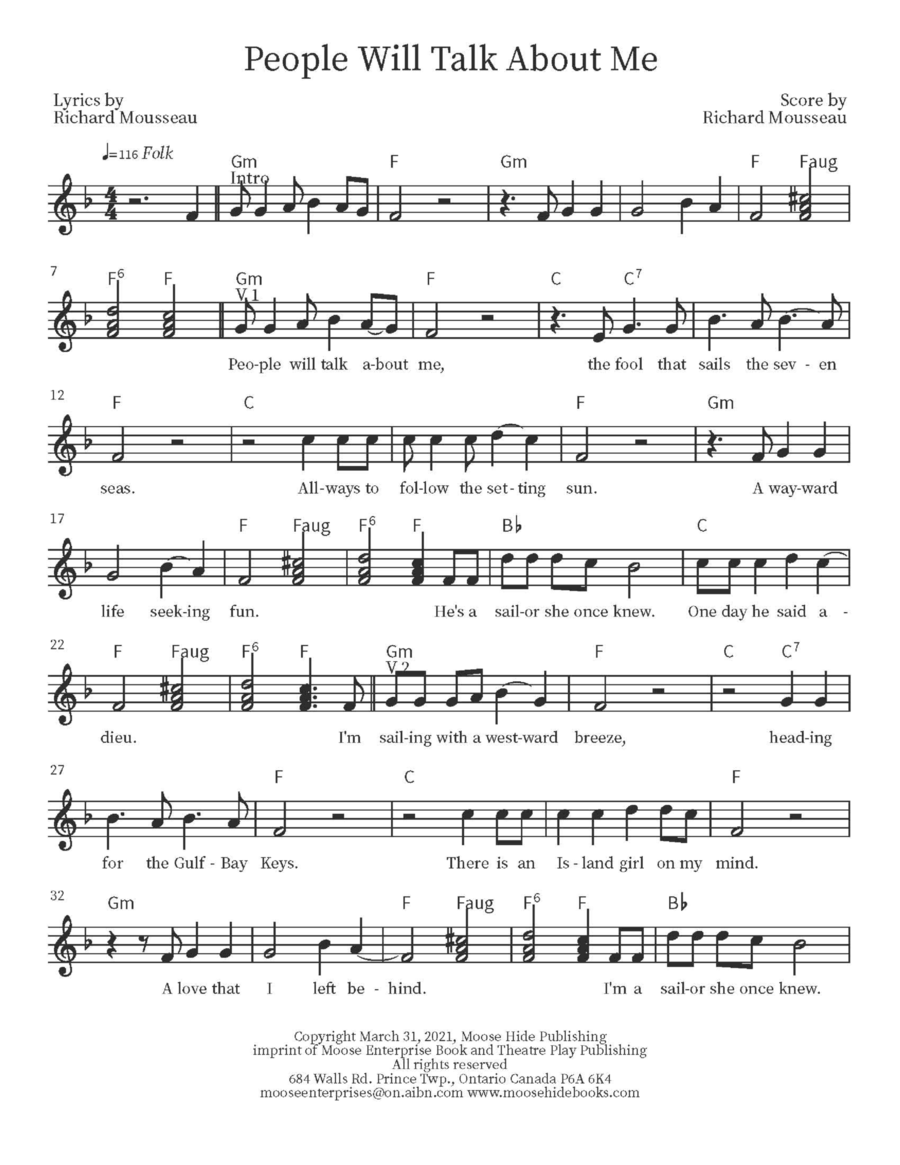 People Will Talk About Me Piano scores gallery preview page 1