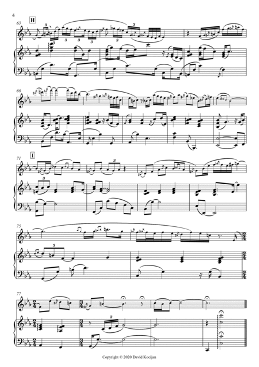 Menuet II from Cello suite No.1 (violin & piano) Piano Trio scores gallery preview page 4