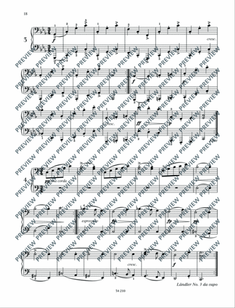 Ländler Piano Duet scores gallery preview page 19