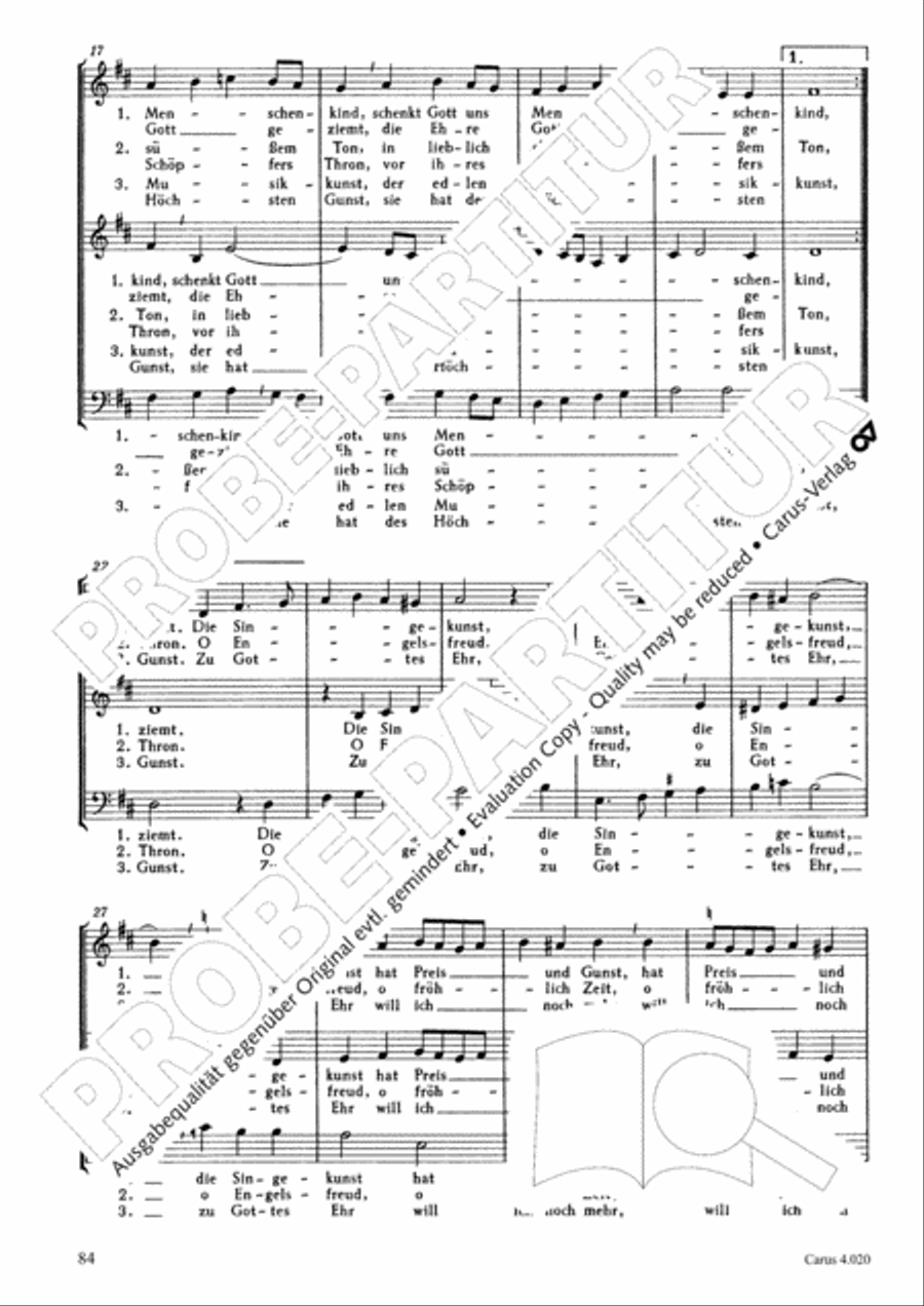 Calvisius: Tricinia. Psalmen und Motetten zu drei Stimmen Choir scores gallery preview page 85