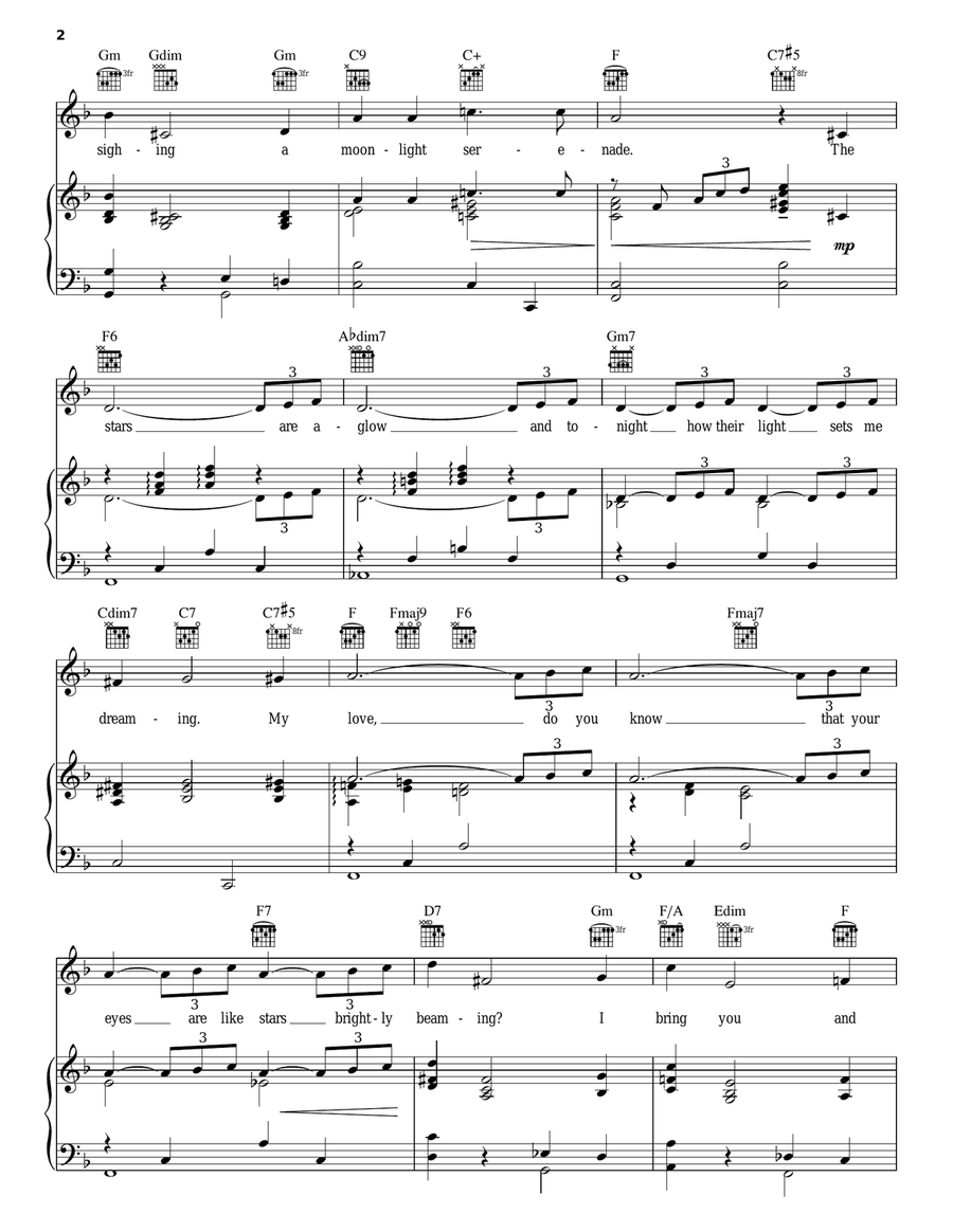 Moonlight Serenade Piano, Vocal, Guitar scores gallery preview page 2