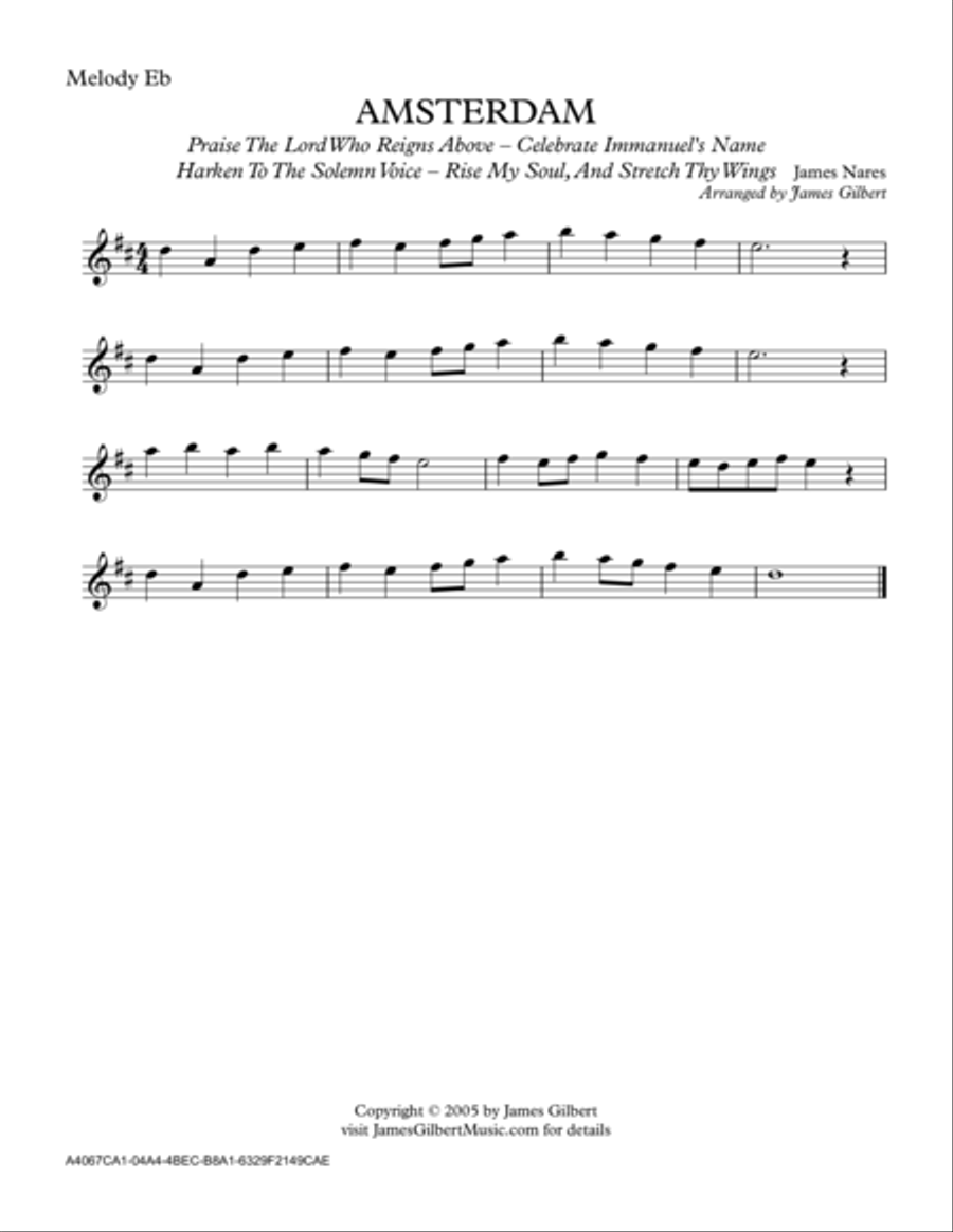 AMSTERDAM (Praise The Lord Who Reigns Above) Small Ensemble scores gallery preview page 4