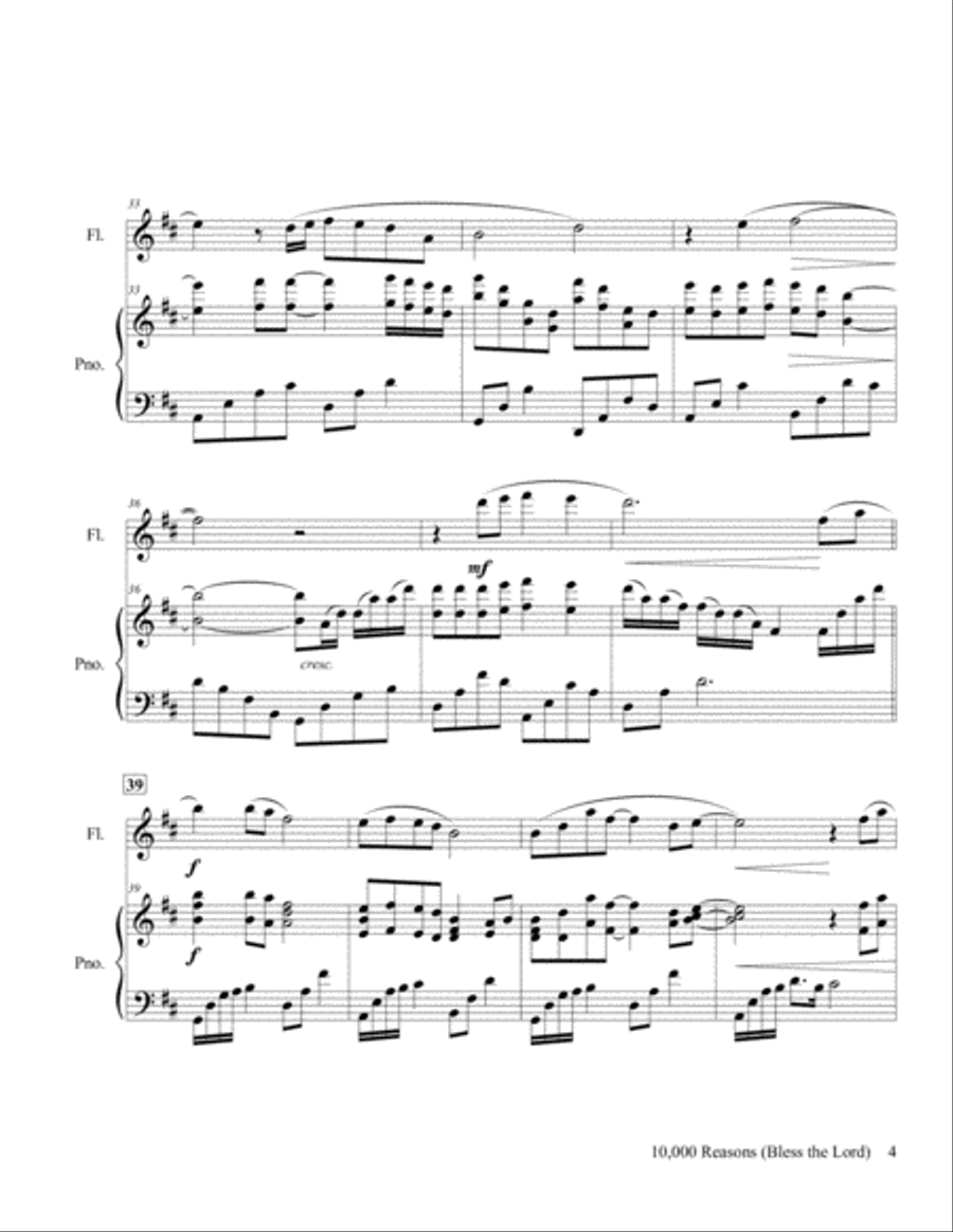 10,000 Reasons (Bless The Lord) Flute Solo scores gallery preview page 5