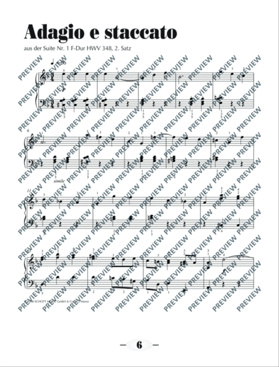 Wassermusik & Feuerwerksmusik Piano Solo scores gallery preview page 7