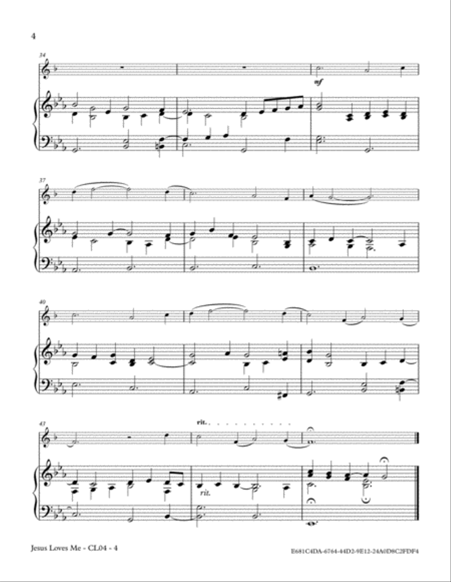 Jesus Loves Me Clarinet Solo scores gallery preview page 4
