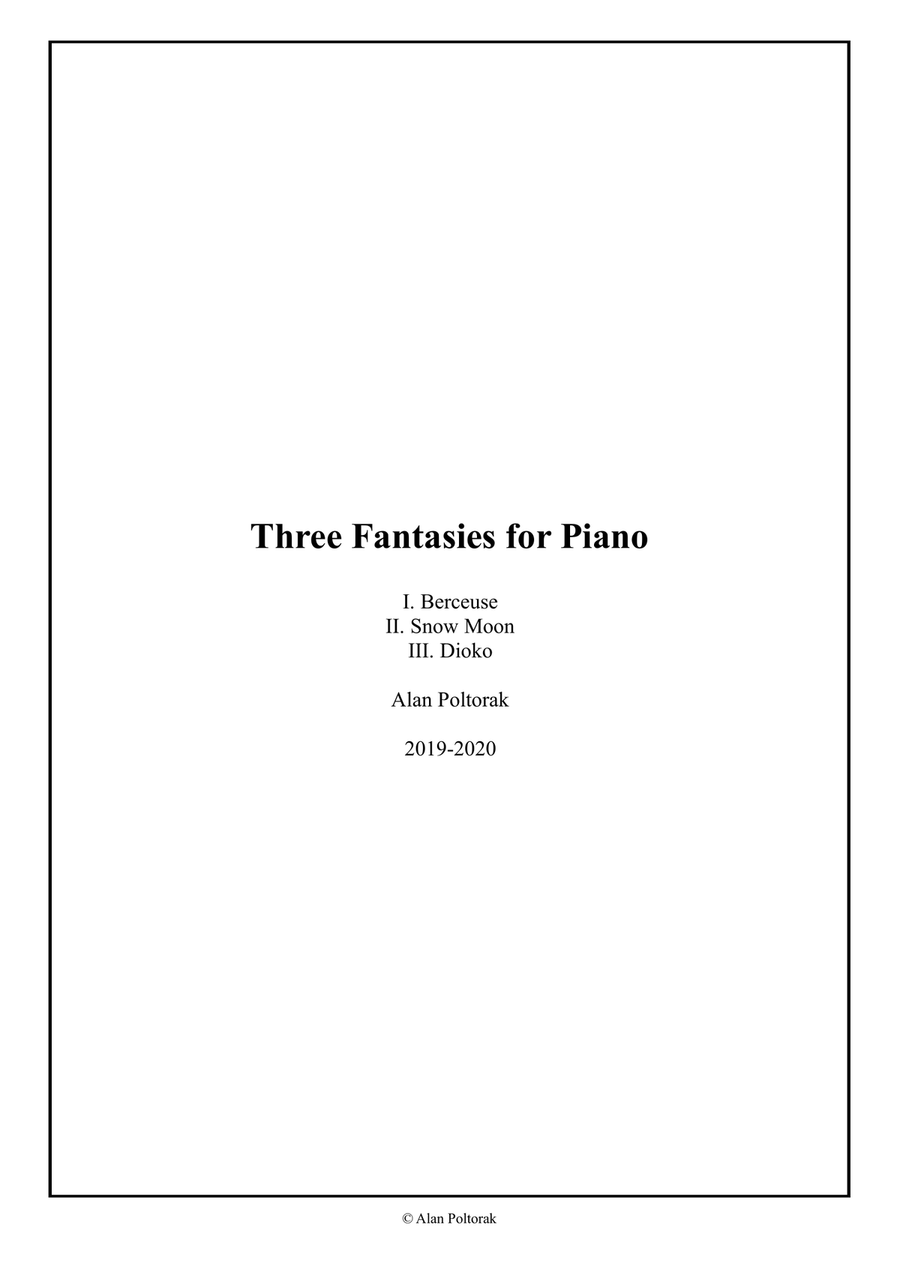 Three Fantasies for Piano Piano Solo scores gallery preview page 1