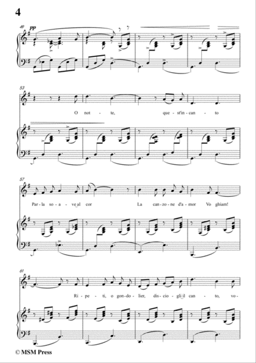 Tosti-A sera in G Major,for Voice and Piano Voice Solo scores gallery preview page 6