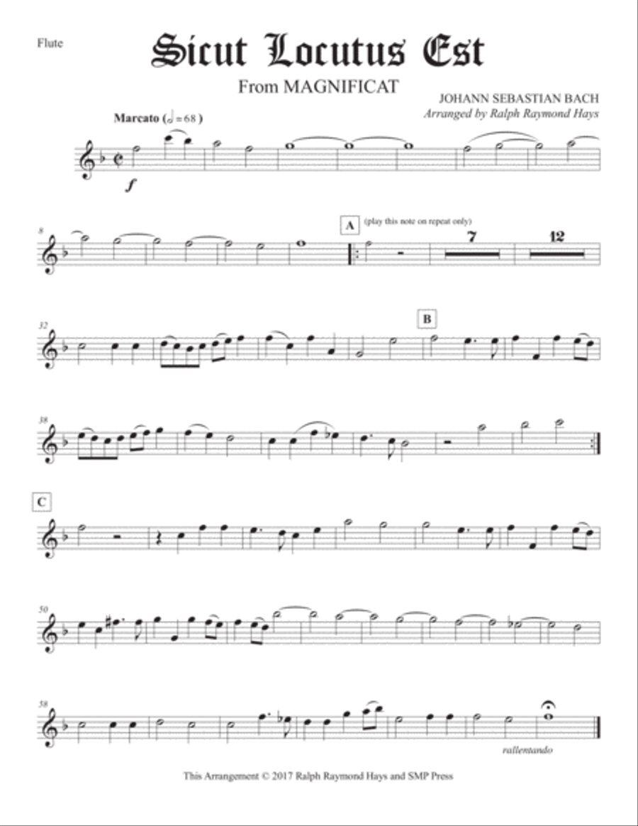 Sicut Locutus Est Woodwind Quintet scores gallery preview page 3