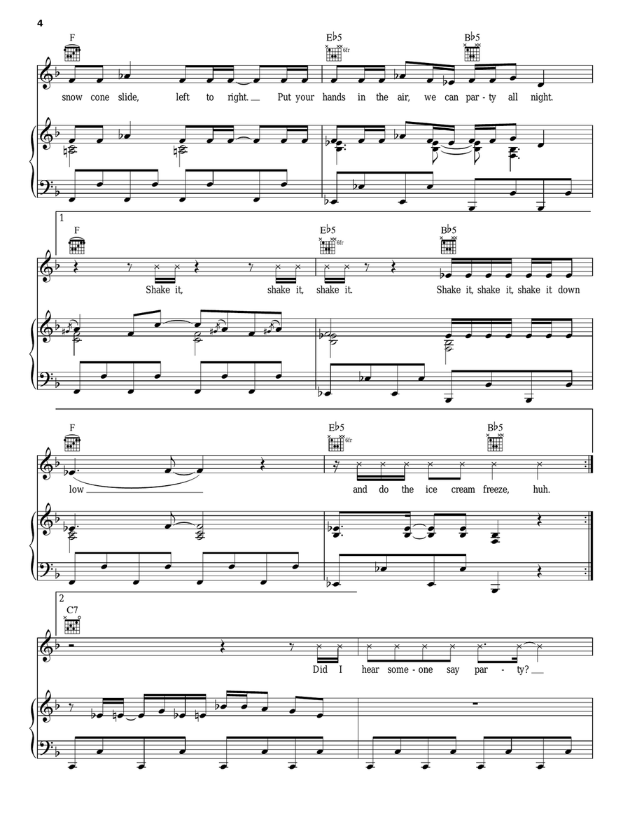 Ice Cream Freeze (Let's Chill) Piano, Vocal, Guitar scores gallery preview page 4