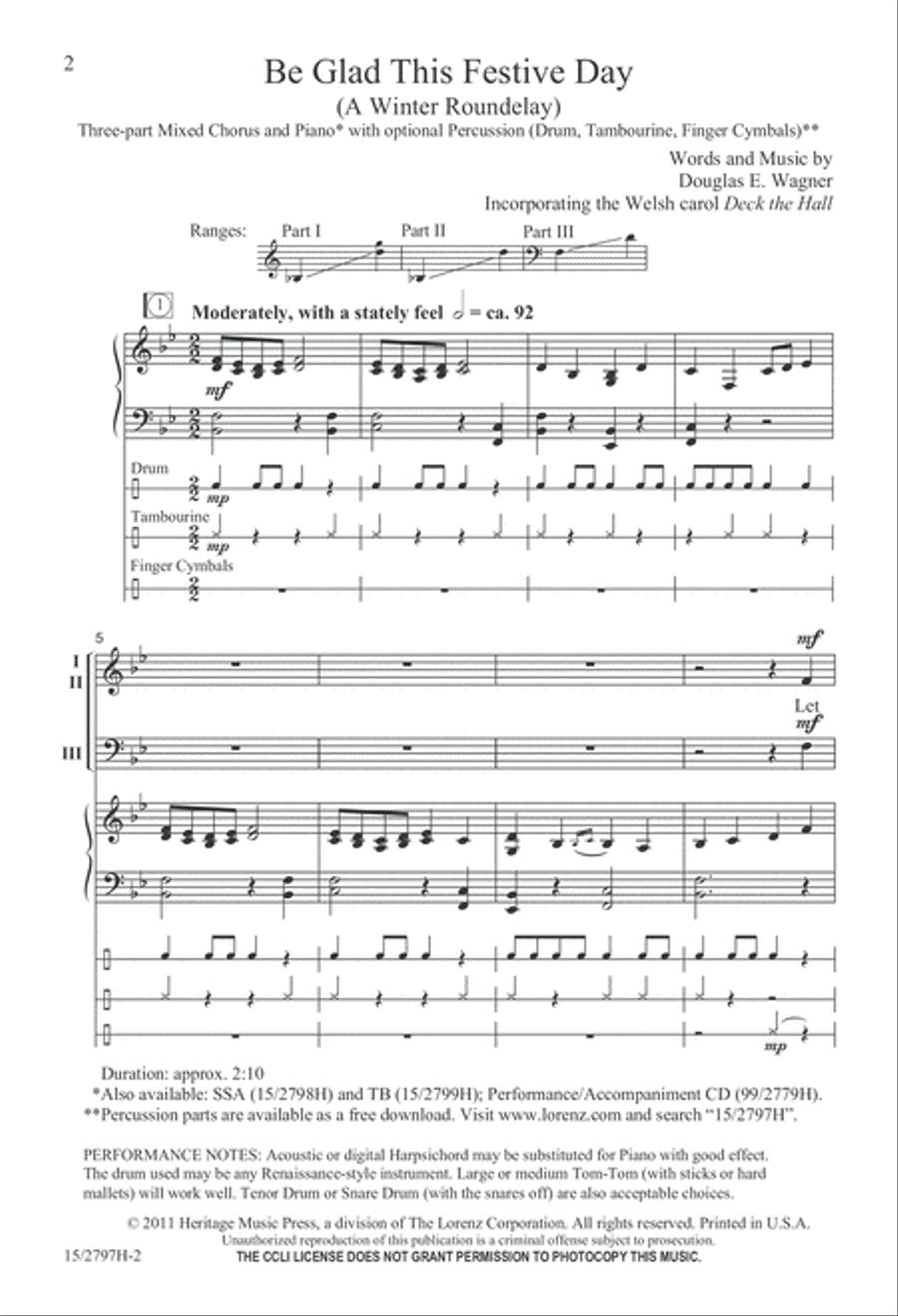 Be Glad This Festive Day 3-Part scores gallery preview page 3