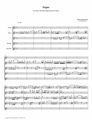 Fugue 08 from Well-Tempered Clavier, Book 2 (Flute Quintet)